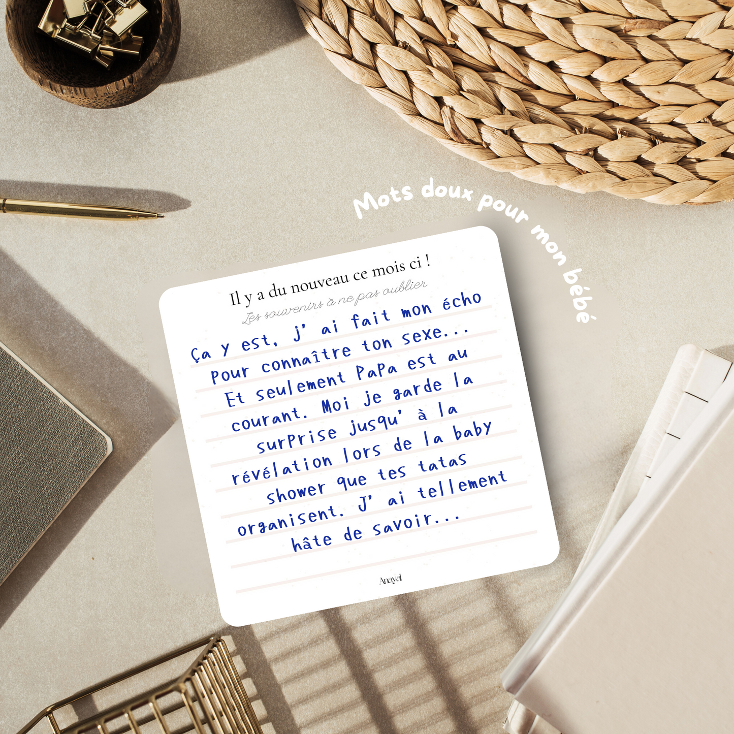 Cartes étapes grossesse et journaling