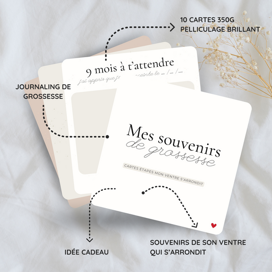 Cartes étapes grossesse et journaling